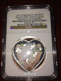 2012 Tokelau $1 Muled with Cook Islands Love MINT ERROR PF69 UC NGC Coin