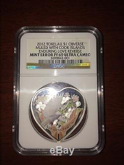 2012 Tokelau $1 Muled with Cook Islands Love MINT ERROR PF69 UC NGC Coin
