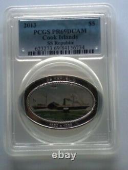 2013 $5 Cook Islands SS Republic PCGS PR69DCAM Odyssey Proof Silver Coin withcoa