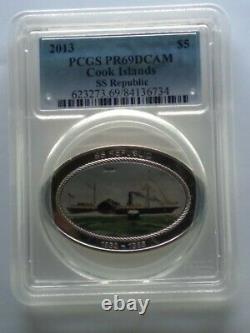 2013 $5 Cook Islands SS Republic PCGS PR69DCAM Odyssey Proof Silver Coin withcoa