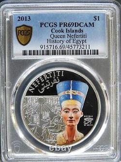 2013 Cook Islands $1 feat Egypt's Nefertiti PCGS PR69 DCAM proof egyptian