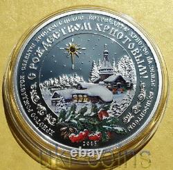 2013 Cook Islands $5 Christmas 1 Oz Silver Proof Color Coin Swarovski Crystal