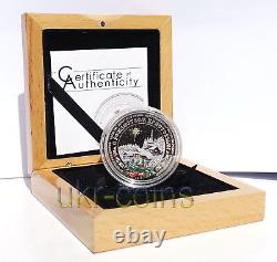 2013 Cook Islands $5 Christmas 1 Oz Silver Proof Color Coin Swarovski Crystal