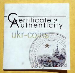 2013 Cook Islands $5 Christmas 1 Oz Silver Proof Color Coin Swarovski Crystal