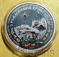 2013 Cook Islands $5 Christmas 1 Oz Silver Proof Color Coin Swarovski Crystal