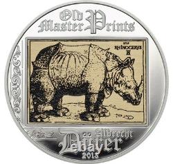 2013 Cook Islands $5 Rhinoceros Sterling Silver Coin