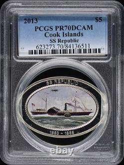 2013 Cook Islands $5 SS Republic First Strike PCGS MS70CAM