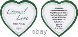 2013 Cook Islands Eternal Love Doves $1 Silver Color Coin Romantic Heart Shaped