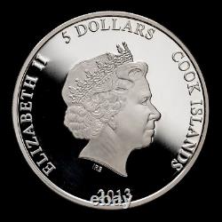 2013 Cook Islands Japan Emperor Tortoise Sea Turtle Longevity Silver Coin WWF