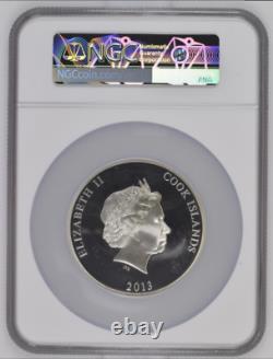2013 S$50 Cook Islands 5oz Silver Mother of Pearl Zeppelin NGC PF64UC