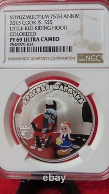 2013 Soviet Cartoons Little Red Riding Hood Cook Islands 999 Silver NGC PF69