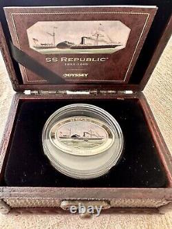 2013 Ss Republic 1853 1865 Silver Coin Proof Cook Islands Coa Coloured