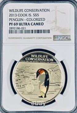 2013 Wildlife Conservation Penguin NGC PF69 Ultra Cameo Cook Islands Mint 2500