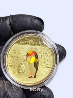 2013 Wildlife Conservation Penguin proof certificate Cook Islands Mint 2500