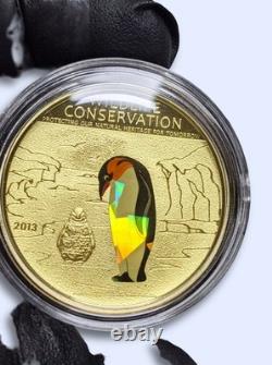 2013 Wildlife Conservation Penguin proof certificate Cook Islands Mint 2500