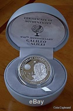 2014-Cook Islands $10 2 ozs. 999 silver uncirculated 450th anniv Galileo