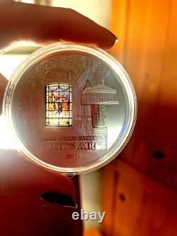 2014 Cook Islands $10 WINDOWS OF HEAVEN Buenos Aires Proof Silver Coin