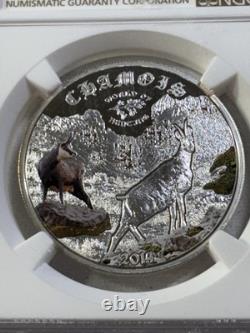 2014 Cook Islands $2 Colorized Chamois Silver Proof Graded PR 70 DCAM by NGC