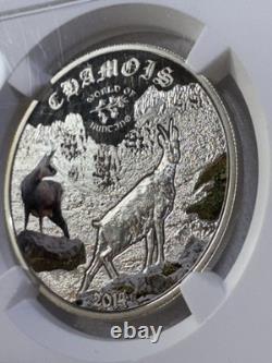 2014 Cook Islands $2 Colorized Chamois Silver Proof Graded PR 70 DCAM by NGC