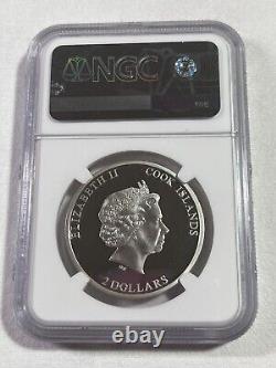 2014 Cook Islands $2 Colorized Chamois Silver Proof Graded PR 70 DCAM by NGC