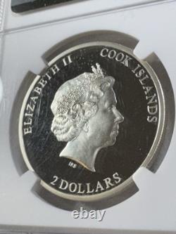 2014 Cook Islands $2 Colorized Chamois Silver Proof Graded PR 70 DCAM by NGC