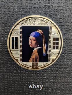 2014 Cook Islands $20 Masterpiece Art Girl With A Pearl Earring 3 OZ SILVER