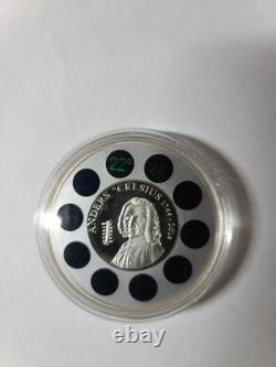 2014 Cook Islands $5 Anders Celsius 1oz Silver Proof Coin /w Thermometer & OGP
