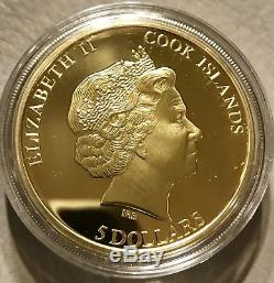 2014 Cook Islands $5 Shades of Nature Honey Bee 1oz Proof Silver Coin