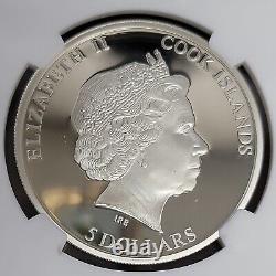 2014 Cook Islands $5 Silver Coin NGC PF70 Ultra Cameo Easter Island Rapa Nui