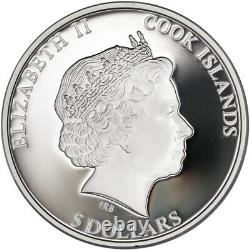 2014 Cook Islands $5 Stardust Moldavite Impact 1 oz. 999 Fine Silver Proof Coin