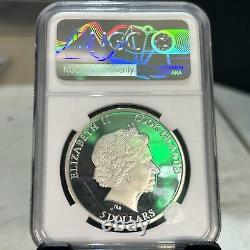 2014 Cook Islands. 999 Silver Proof $5 Easter Island NGC PF70 Ultra Cameo