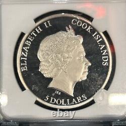 2014 Cook Islands. 999 Silver Proof $5 Easter Island NGC PF70 Ultra Cameo