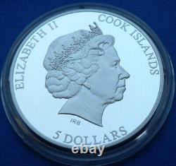 2014 Cook Islands Newborn Baby $5 Silver Coin Baby Footprints Christening gift