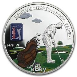 2014 Cook Islands Silver $5 PGA Tour Golf PF70 UC NGC Coin POPULATION=1