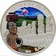 2014 Easter Island Rapa Nui Moai Silver Coin $5 Cook Islands with lava insert