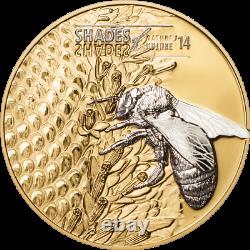 2014 Shades of Nature Honey Bee $5 Silver Coin Cook Islands