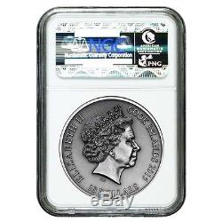 2015 2 oz Cook Islands Silver Norse Gods Hel Ultra High Relief NGC MS 70 Antique