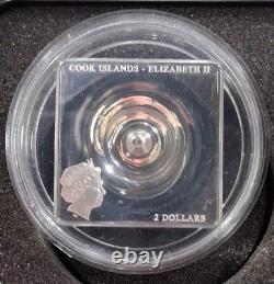 2015 COOK ISLANDS Award Winning SPACE TIME CONTINUUM Silver $2 ONLY 1500 MADE