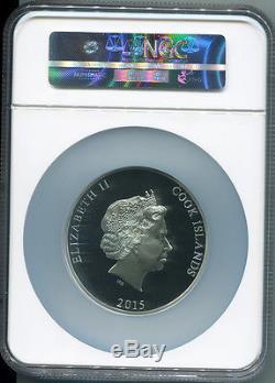 2015 Cook Islands $25 Year of the Goat. 5 Oz Silver NGC PF70 UC Mother of Pearl