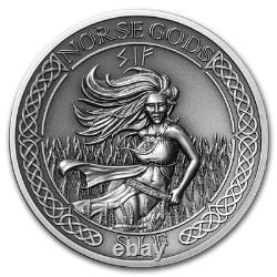 2015 Cook Islands 2oz Silver Norse Gods SIF Antiqued WithBox & COA Item