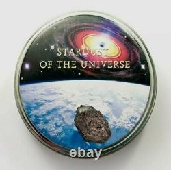 2015 Cook Islands $5 Chondrite Impact Meteorite 1 Oz. 999 Antique Silver Coin