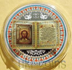 2015 Cook Islands $5 Holy Bible Jesus 3D Color Silver Coin Christian God Prayer