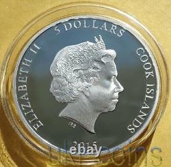 2015 Cook Islands $5 Holy Bible Jesus 3D Color Silver Coin Christian God Prayer