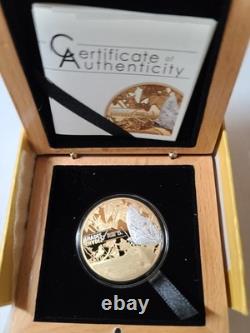 2015 Cook Islands S$5 Shades of Nature Butterfly Silver Proof Gilded Coin
