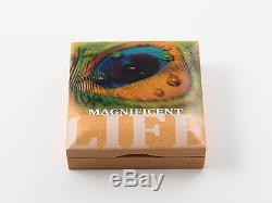 2015 PEACOCK Magnificent Life Series Silver Coin 5$ Cook Islands Box/COA