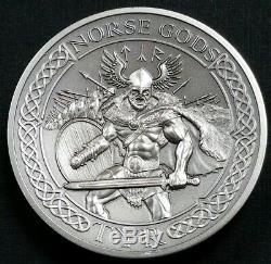 2015 TYR 2 oz Cook Islands Ultra High Relief. 999 Silver Norse $10 Mintage 1000