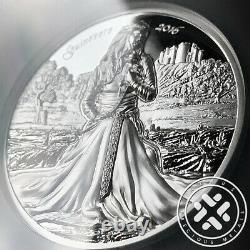 2016 $10 Cook Islands 2 oz Silver NGC PF70 Ultra Cameo High Relief Guinevere