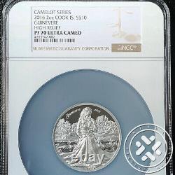 2016 $10 Cook Islands 2 oz Silver NGC PF70 Ultra Cameo High Relief Guinevere