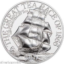 2016 $10 Cook Islands 999 2oz SILVER COIN- Ultrahigh Relief THE GREAT TEA RACE