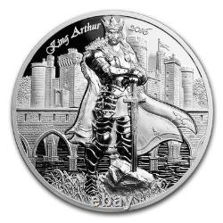 2016 $10 Cook Islands KING ARTHUR Camelot 2oz Silver UHR Box & COA